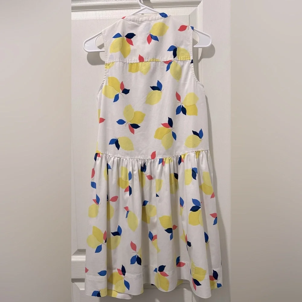 Kate Spade Sleeveless Lemon Zest Cotton Tuxedo Shirt Dress